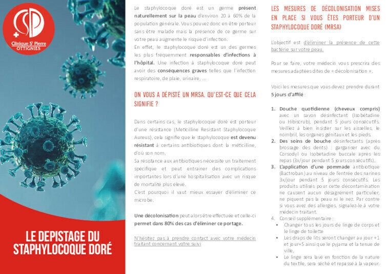 COMM 407 LE DEPISTAGE du Staphylocoque doré