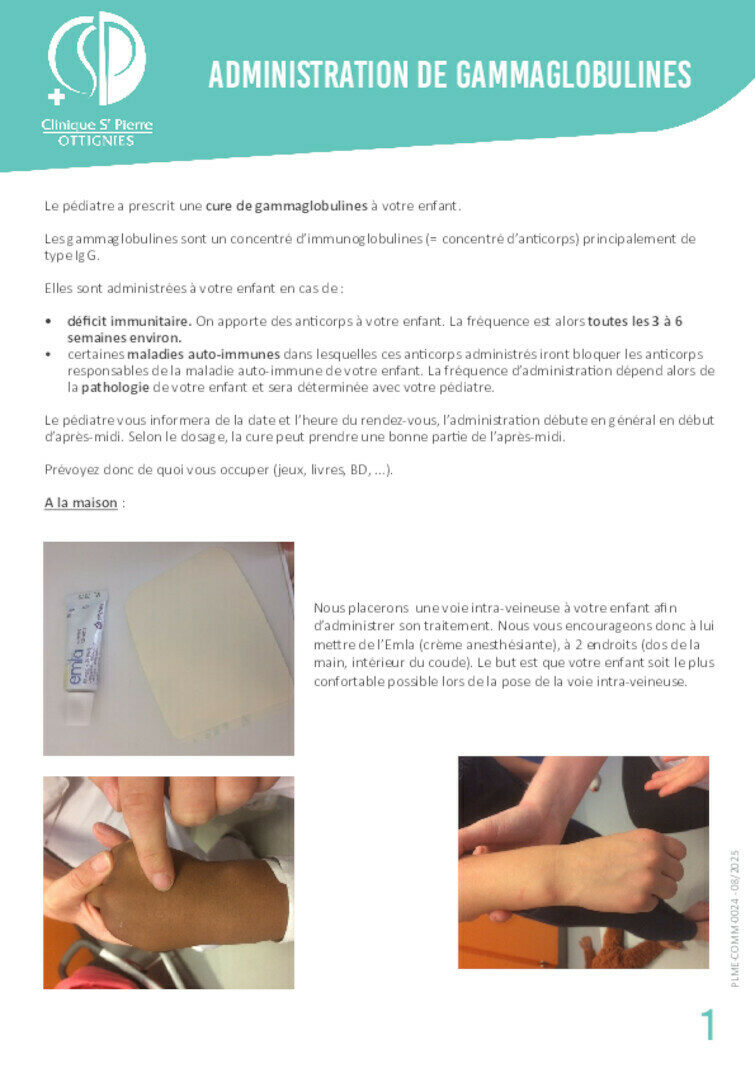 PLME COMM 0024 Administration de gammaglobulines