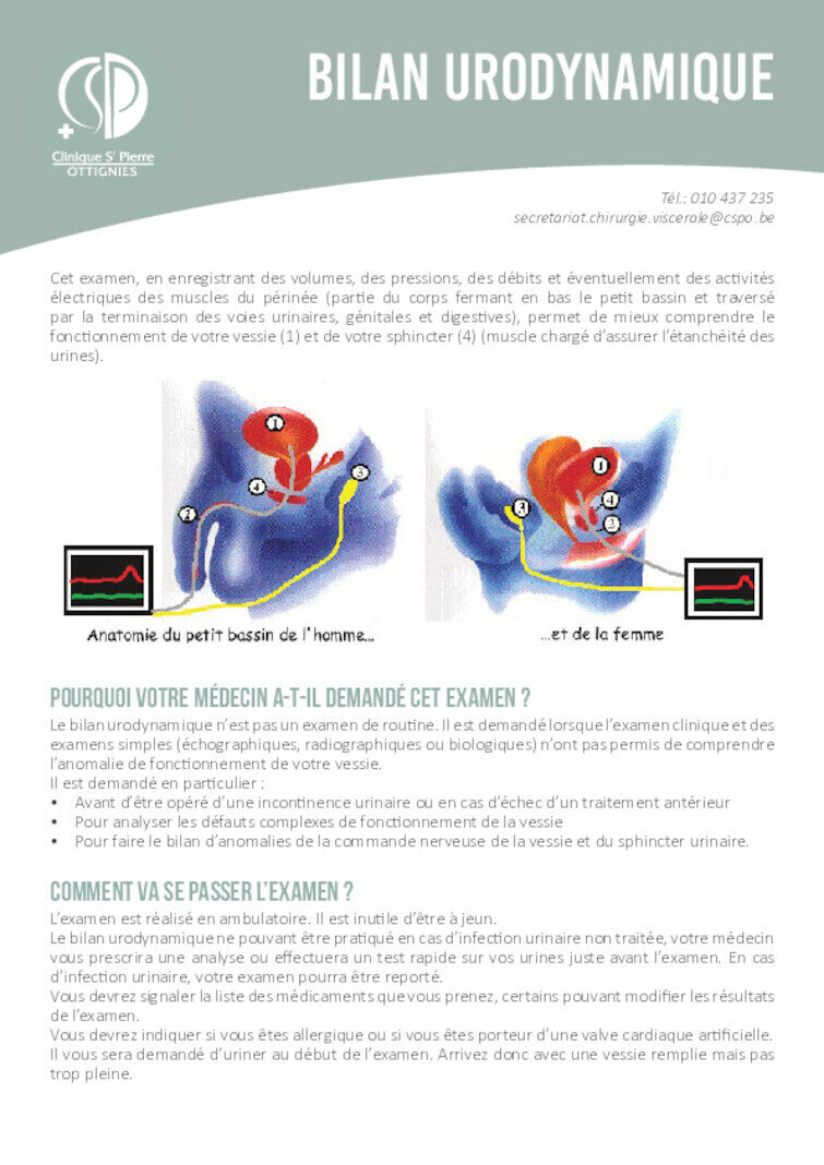 Bilan urodynamique urologie