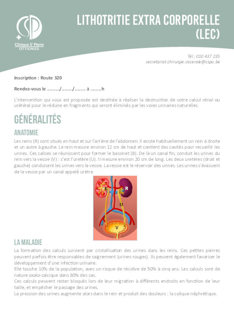 CHUR COMM 0004 Lithotritie extra corporelle LEC