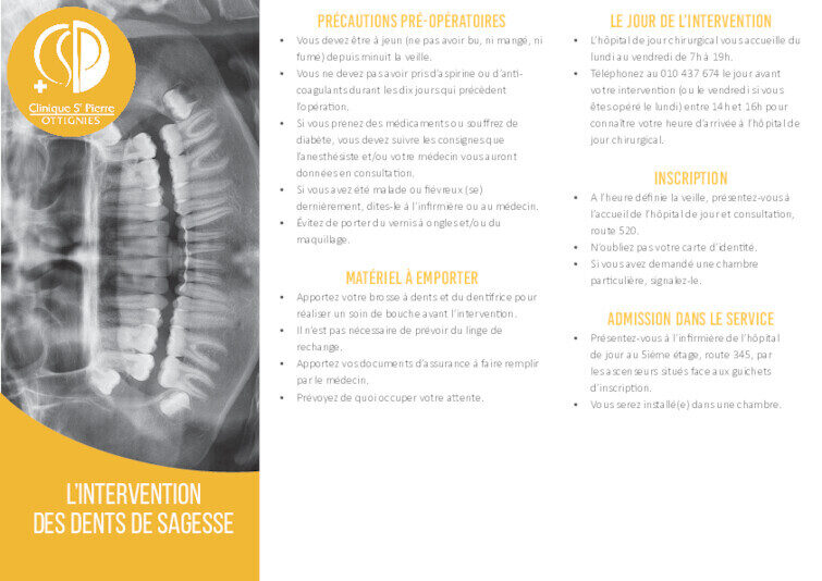 STOM COMM 0001 Votre intervention des dents de sagesse