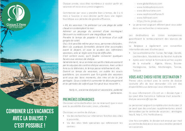 DIAL COMM 0001 Combiner les vacances avec la dialyse Cest possible